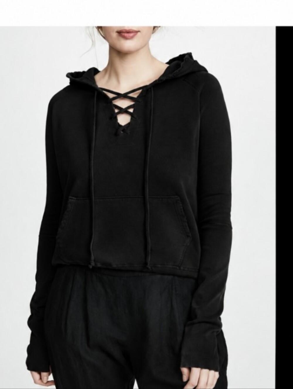 Nili Lotan Fletcher Lace Up Hoodie